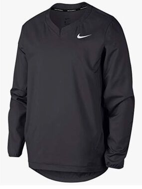 NIKE | Men's Black Long Sleeve Baseball Pullover Windbreaker Jacket M